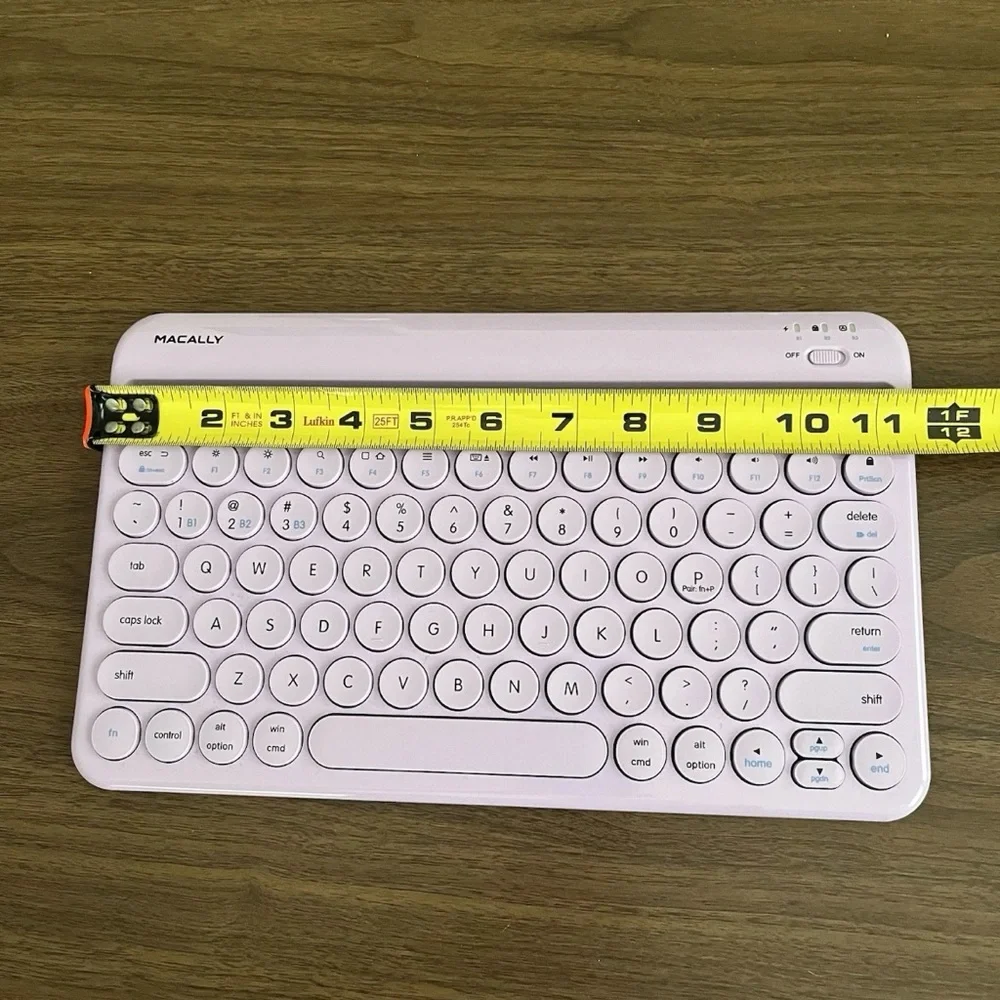 MAC-ALLY Purple Wireless Keyboard for iPad, iPhone, & iPod Touch BTTABKEYBATPU
